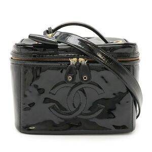 Chanel Vanity Bag Patent Leather Black